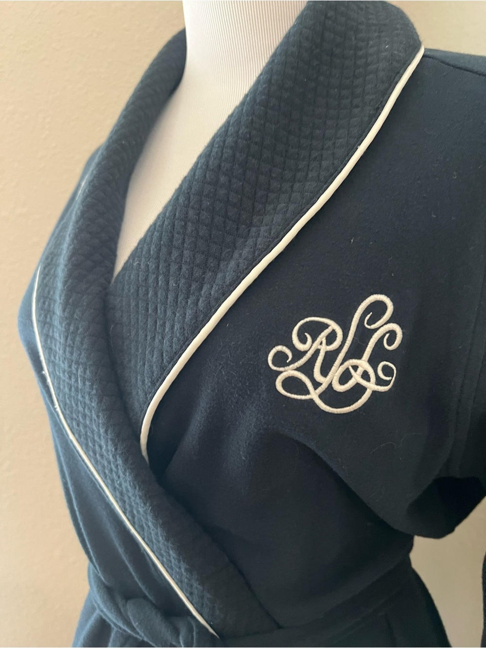 Lauren Essentials Monogram Robe, M - Picture 2 of 6